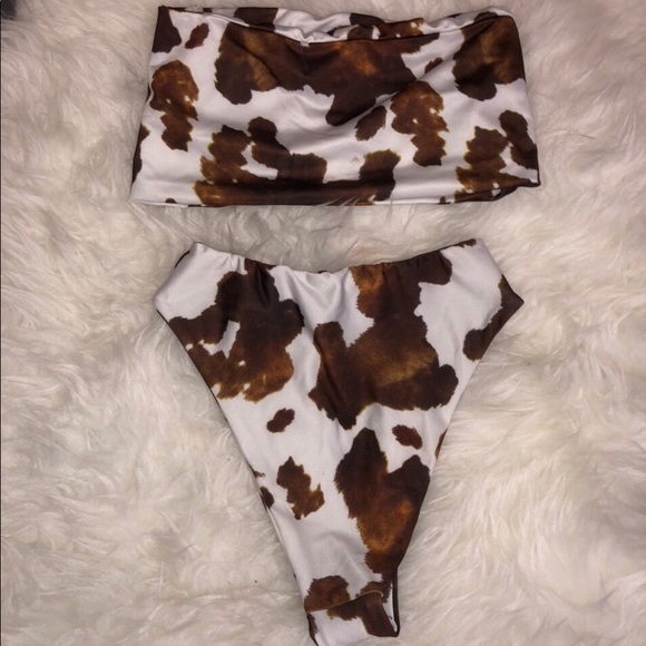 SOLDπ¦Cow print bikini swim set